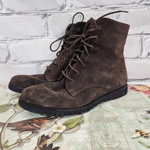 Salvatore Ferragamo Brown Suede Fur-Lined Boots